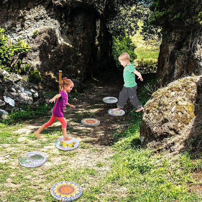 Sunflower Stepping Stones Outdoor Garden - Pavers for Outside Walkway Garden Stones Garden Stepping Stones Outdoor Decorative Stone for Garden 9.5 * 9.5 * 0.7 Inch LC Lcdecohome