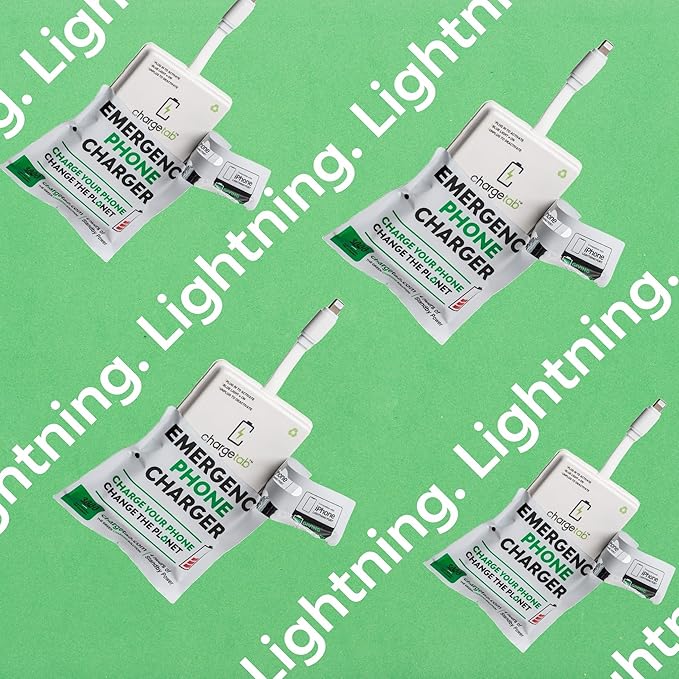 ChargeTab Emergency Portable Charger Compatible with iPhone—10 Pack Lightning Pre-Charged 3000mAh Power Packs, Slim & Lightweight with 2-Year Shelf Life, iPhone 14 and Older Models