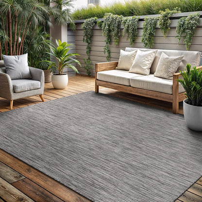 Washable Indoor Outdoor Rug 8x10 Weather Resistant Area Rugs Modern Solid for Porch Deck Balcony Backyard Patio Outside Carpet (8 X 10 Silver Grey)