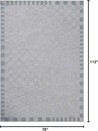 Loloi Amber Lewis Topanga Collection TOP-07 Silver/Blue 6'-7" x 9'-4" Indoor/Outdoor Area Rug