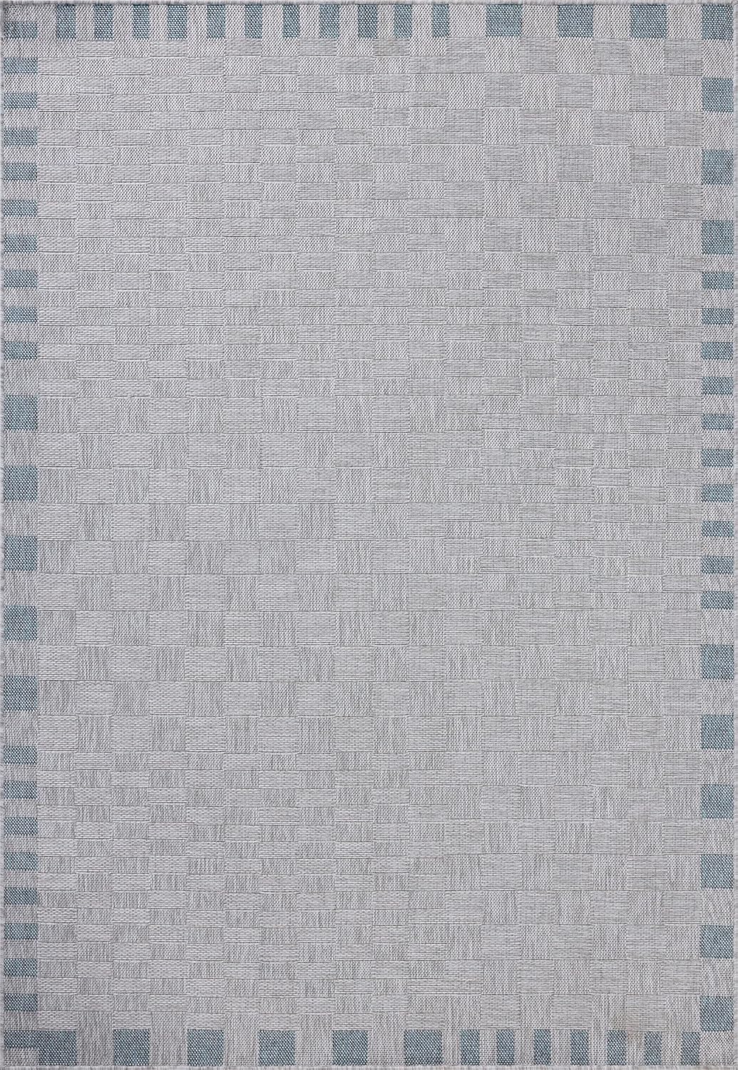 Loloi Amber Lewis Topanga Collection TOP-07 Silver/Blue 2'-3" x 3'-9" Indoor/Outdoor Area Rug
