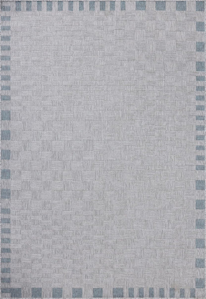 Loloi Amber Lewis Topanga Collection TOP-07 Silver/Blue 9'-2" x 12'-0" Indoor/Outdoor Area Rug