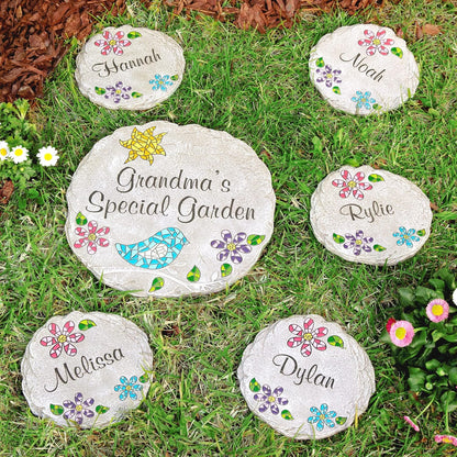 Let's Make Memories Personalized Mosaic Garden Stone - for Grandma, Mom – Small Stone - Personalize Message