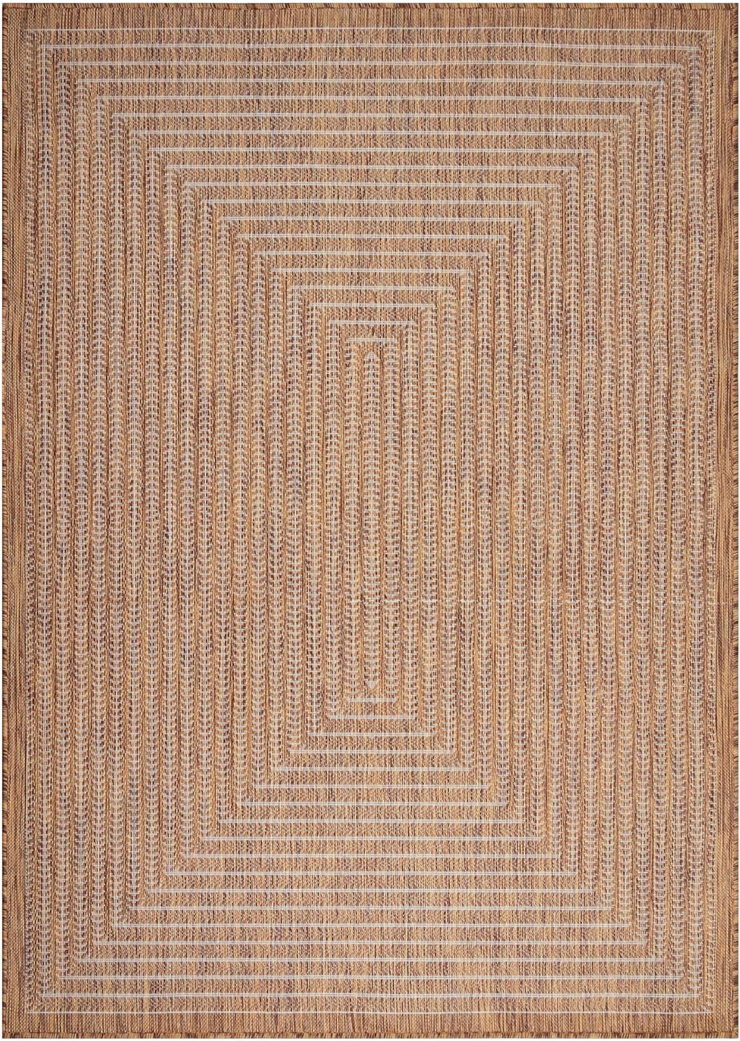 Adiva Rugs Outdoor Indoor Area Rug, Weather Resistant, Easy to Clean, Stain Resistant Floor Mat for Dining Room, Backyard, Deck, Patio (Wooden, 2' x 3')