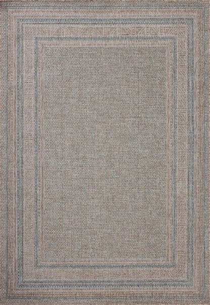 Loloi Amber Lewis Topanga Collection TOP-05 Natural/Teal 9'-2" x 12'-0" Indoor/Outdoor Area Rug