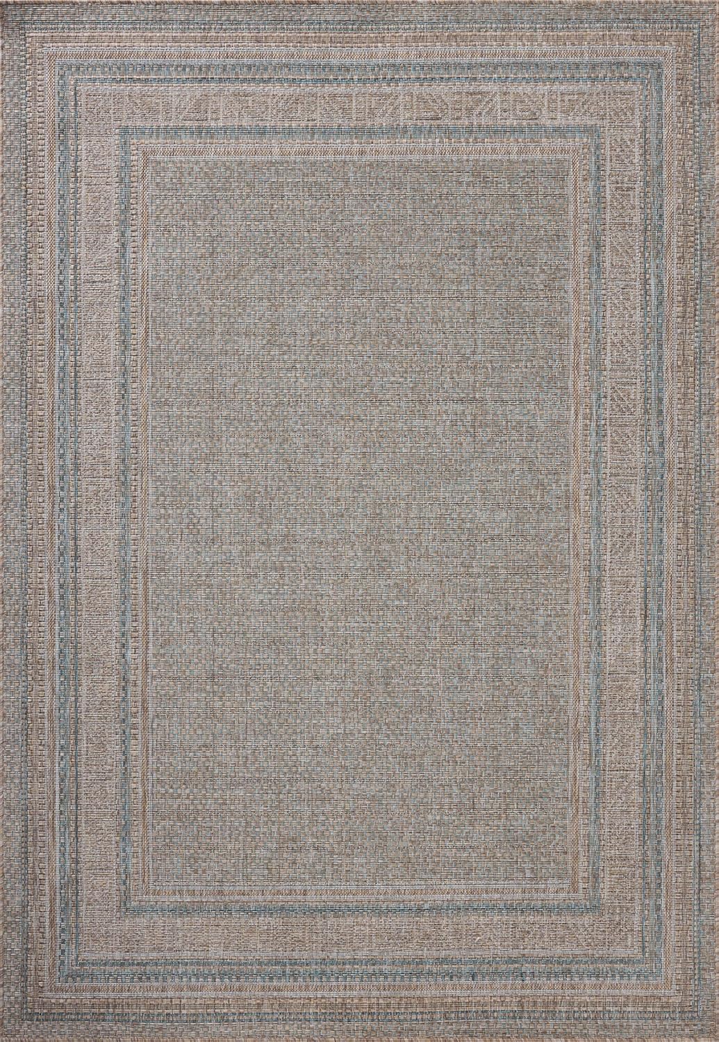 Loloi Amber Lewis Topanga Collection TOP-05 Natural/Teal 6'-7" x 9'-4" Indoor/Outdoor Area Rug