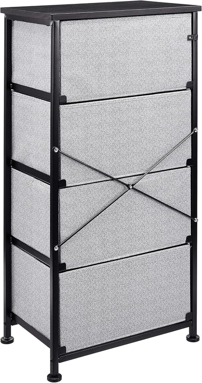 Amazon Basics Fabric 4-Drawer Storage Organizer Unit for Closet, Black