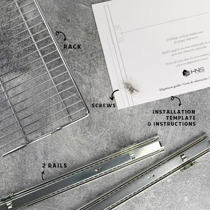 HOLDN’ STORAGE Pull Out Cabinet Organizer, Heavy Duty Caddy w/Lifetime Limited Warranty -17”W x 21”D - Requires At Least 18-1/4” Cabinet Opening, Steel Metal Cabinet Drawers Slide Out, Chrome