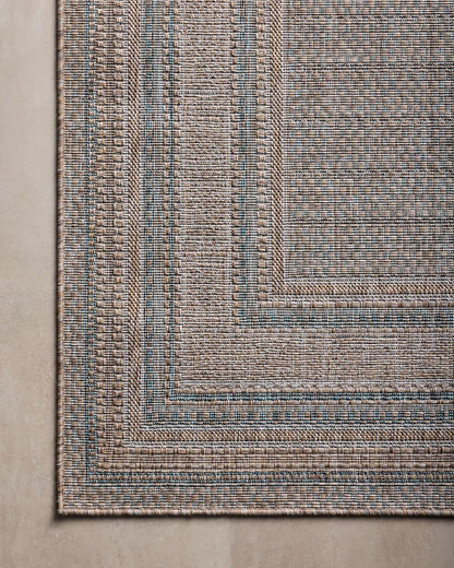 Loloi Amber Lewis Topanga Collection TOP-05 Natural/Teal 7'-10" x 10' Indoor/Outdoor Area Rug