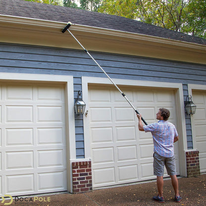 DOCA Scrub Brush Attachment for Long Handle Extension Pole - Outdoor Broom and Scrubbing Brush for House Floor, Deck, Patio, Car - Medium Brush