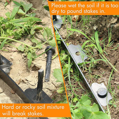 Gardzen 1.5" x 80' Landscape Edging Kit, Garden Edging Coil Comes with 100 Pcs Spikes, No Dig Lawn Border Design