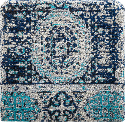 Mark&Day Pouf Ottoman, Kaltenleutgeben Traditional Teal Cube Pouf Foot Rest for Living Room, Bedroom and Boho Home Decor (18"x18"x18")