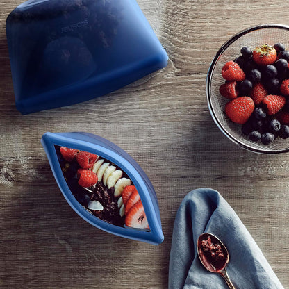 Stasher Premium Silicone Reusable Food Storage Bowl, Deep Ocean, Microwave, Sous Vide, Dishwasher, Oven and Freezer Safe, BPA Free, Leak-free, Eco-friendly, 2-Cup Bowl