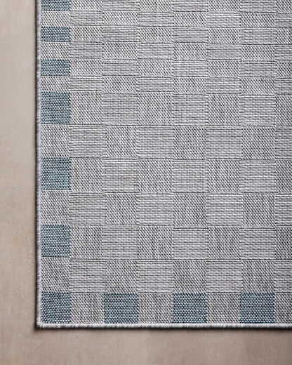 Loloi Amber Lewis Topanga Collection TOP-07 Silver/Blue 9'-2" x 12'-0" Indoor/Outdoor Area Rug