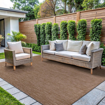 CAMILSON Outdoor Rug 6x9 Modern Area Rugs for Indoor and Outdoor Patios and Porches - Waterproof, Washable, Non-Shedding, Easy-to-Clean Outside Carpet (6 x 9, Solid - Jute)