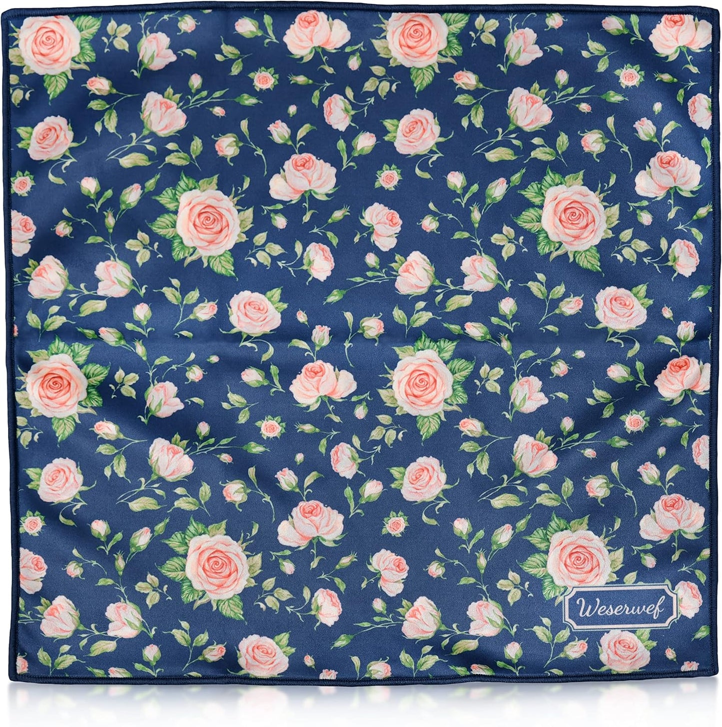 WESERWEF Design Microfiber Glasses Cleaning Cloth – Premium Cleaning Cloth for Eyeglasses, Screens, Tablets, Cameras & Lenses, 12" x 12", Ultra-Soft & Scratch-Free (Rose)