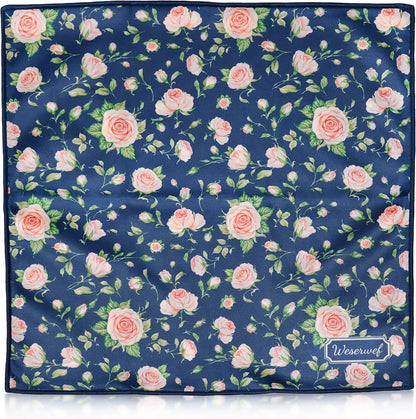 WESERWEF Design Microfiber Glasses Cleaning Cloth – Premium Cleaning Cloth for Eyeglasses, Screens, Tablets, Cameras & Lenses, 12" x 12", Ultra-Soft & Scratch-Free (Rose)